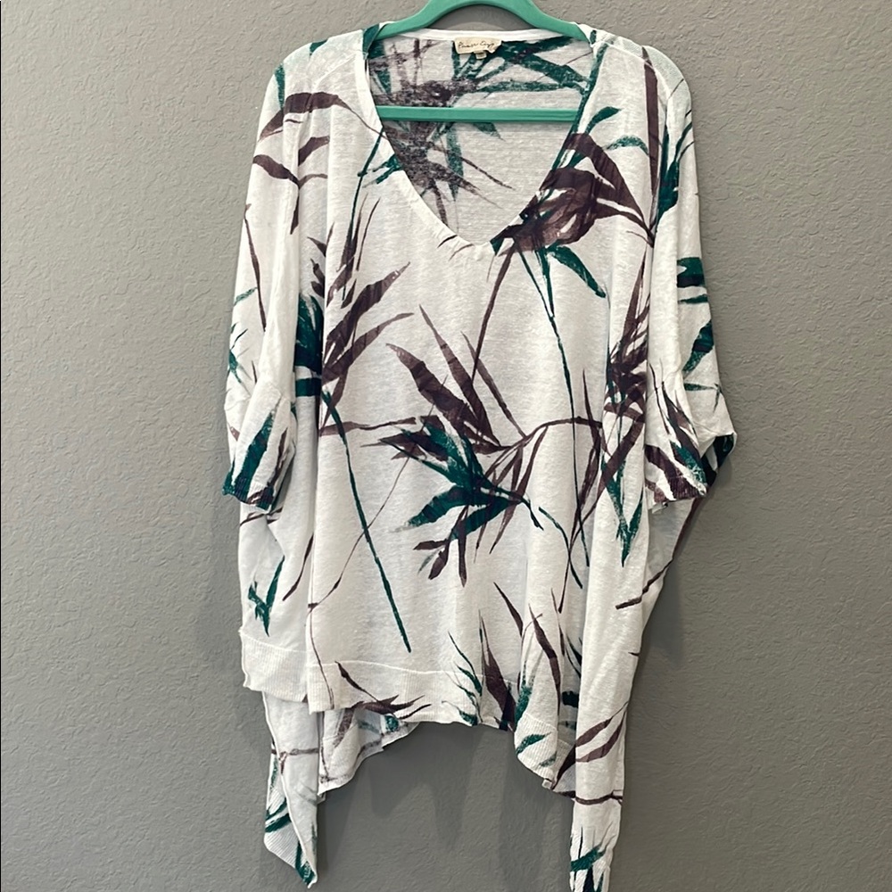 Phase Eight linen asymmetrical oversized cover up tunic top
